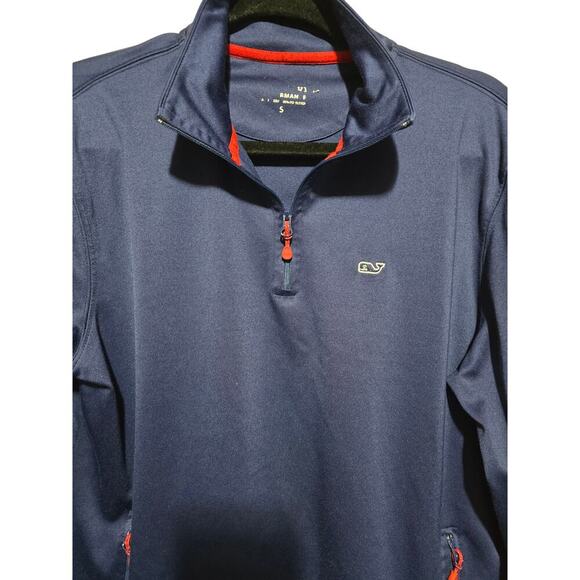 Vineyard Vines Classic 1/4 zip Blue Whale Logo Pullover Top Mens Small - Picture 3 of 5